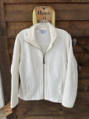 Columbia Women's Off White Zip Fleece Jacket Large