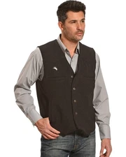 Wyoming Traders Men's Wyoming Wool Button Closure Vest - VB-BLACK