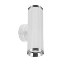 Wandleuchte Wandlampe GU10 H: 17 Cm Klein 2-Flammig Up Down Weiß Chrom Metall