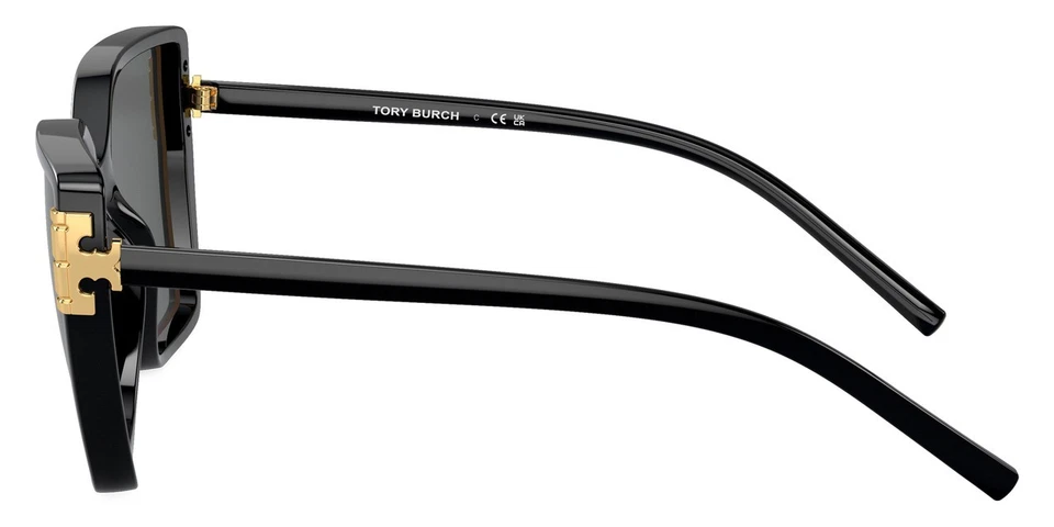 Gafas de sol Tory Burch para mujer TY9076U 196487 58 mm negras - lentes gris oscuro - NUEVAS Foto 3 de 4