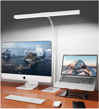 LED Desk Lamp w/ Base, Eye-Caring Gooseneck Light, 5 Modes, Touch Control, USB