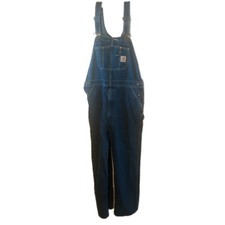 CARHARTT R07DST Carpenter Mens 40x32 Cotton Denim Jean Bib Overalls