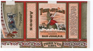1920s Toro y Cía S. en C. Cigarette Pack Wrapper Label San Juan Puerto Rico