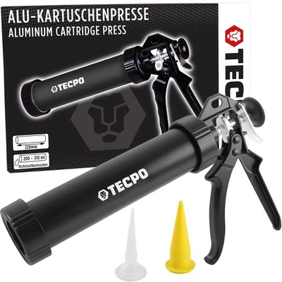 TECPO KARTUSCHENPRESSE ALU KARTUSCHENPISTOLE SILIKONSPRITZE ALUMINIUM FETTPRESSE - Bild 1 von 4