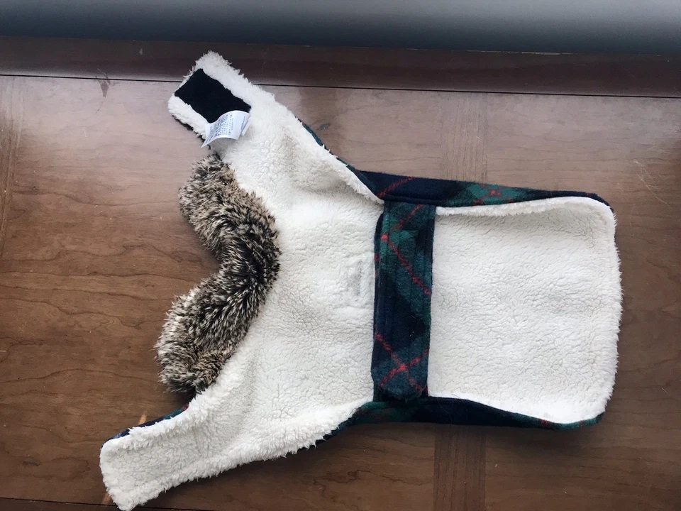 Casaco de lã xadrez Land's End médio mistura de lã forro de pele sintética moda M - Imagem 4 de 4