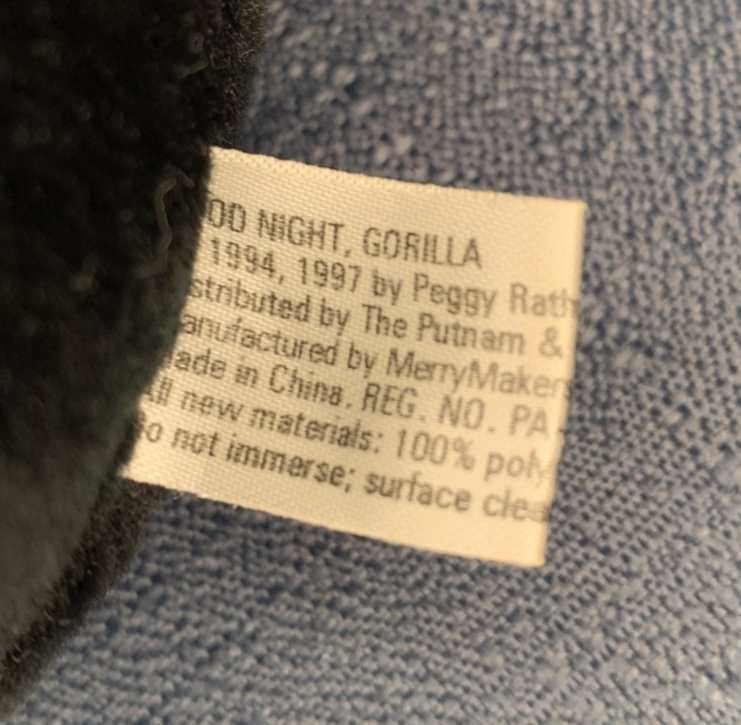 RARE VTG 1997 Good Night, Gorilla (P. Rathmann) Stuffed Animal Plushie ...