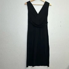 Vintage Galliano Black Sleeveless Midi Dress Womens Size 32/46 Made In Italy