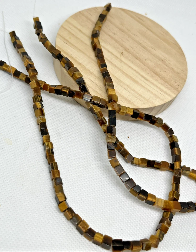 Tigerauge Perlen Würfel Mit Loch 83 Stück 4 mm Edelstein Heilstein Kristall DIY - Bild 4 von 4