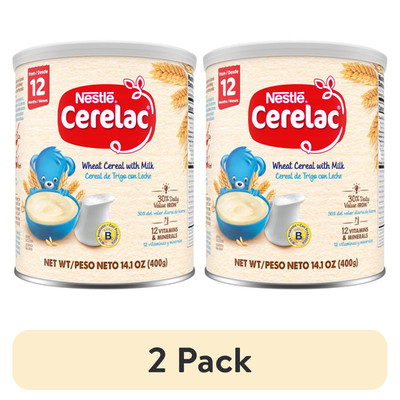 (2 pack) Nestle Cerelac Wheat Cereal with Milk Baby Food, 14.1 oz.