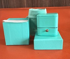 Tiffany Packaging Leather Box in Hard Box For Ring or Earring with Pouch