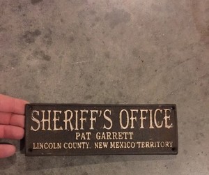Sheriff Sign Plaque Cowboy Cast Iron Police Fire Medical Marshal LE Tombstone US