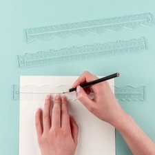 3pcs/Set Clear Acrylic Paper Tearing Ruler Deckle Edge Ruler Craft Ruler