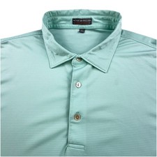 Peter Millar Summer Comfort Golf Polo Men XL Green Stripe Performance Stretch