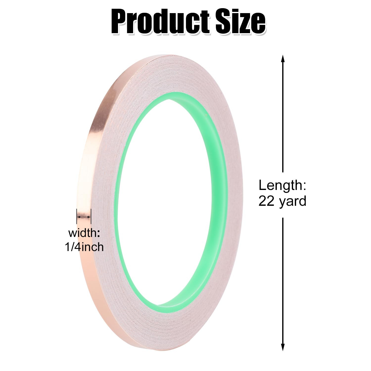 Copper Foil Tape, Wide Adhesive, for Stained Glass, Double-Sided. Conductive
