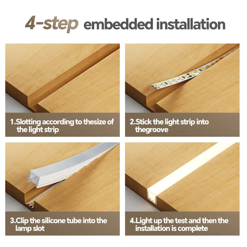 Silicone LED Strip Channel Cover Profile for Embedded Flexible Light Diffuser  - Image 3 of 4