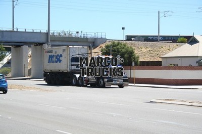 LKW Foto Kenworth Container-Sattelauflieger Australien blau MSC #g6ss
