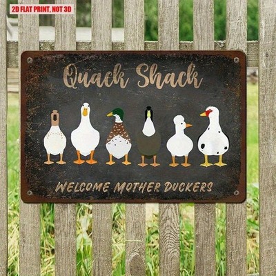 Duck Metal Sign Funny Duck Lover Aluminum Sign 8x12 Farm Garden Decor