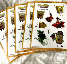 The SpongeBob Squarepants Movie 2025 Exclusive 9 Sticker Sheet Lot of 5 LOOK