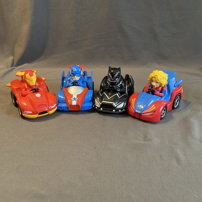 Marvel Super Hero Adventures Pull-Back Cars Lot Of 5 Iron Man The Hulk Captain