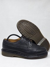 Vintage 90s Dr Martens Made In England Brogue Wing Tip Shoes Size 8 Black Grunge