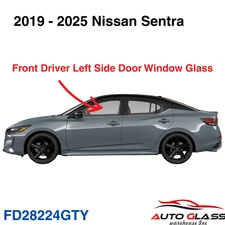 Fits 2020-2025 Nissan Sentra Sedan Driver Side Front Left Door Window Glass