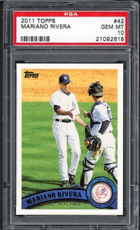 2011 TOPPS # 42 MARIANO RIVERA YANKEES PSA 10 GEM MINT 563516 (KYCARDS)