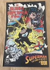 Reign of Supermen 1993 Print Ad promo art 90s DC house ad comic book illus.