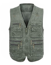 Men's Lightweight Utility Fishing Vest V Neck Safari Photographer Vests