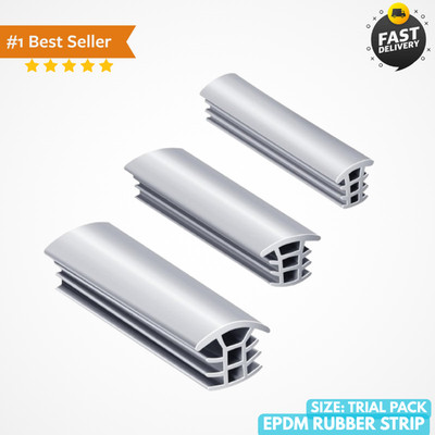 Trial Pack Flexible EPDM Rubber Strip 1/2'', 3/4'' and 1'' 100mm/3.94'' Each for ...