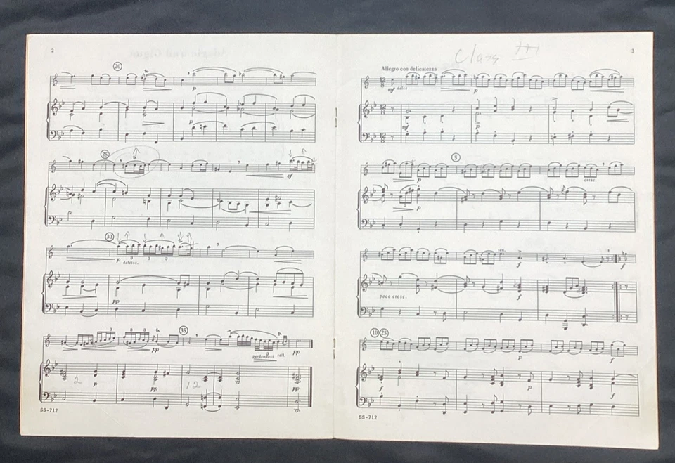 Vtg Sheet Music Adagio and Gigue, Arcangelo Corelli, piano clarinet , 1966 - Image 4 of 4