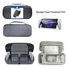 For PlayStation Portal Games Console EVA Case Handbag Storage Bag Tempered Film