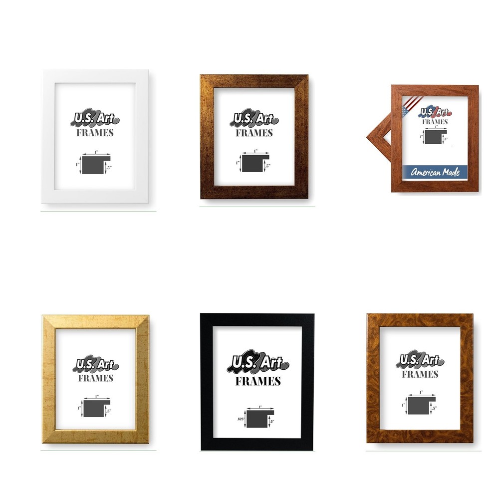 US Art Modern 1 Inch Picture Poster Frame, 7 Colors, 20+ Sizes
