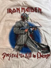 T-shirt Iron Maiden DRESSED TO KILL CHICAGO Tour 1987 Quelque part dans le temps taille XL