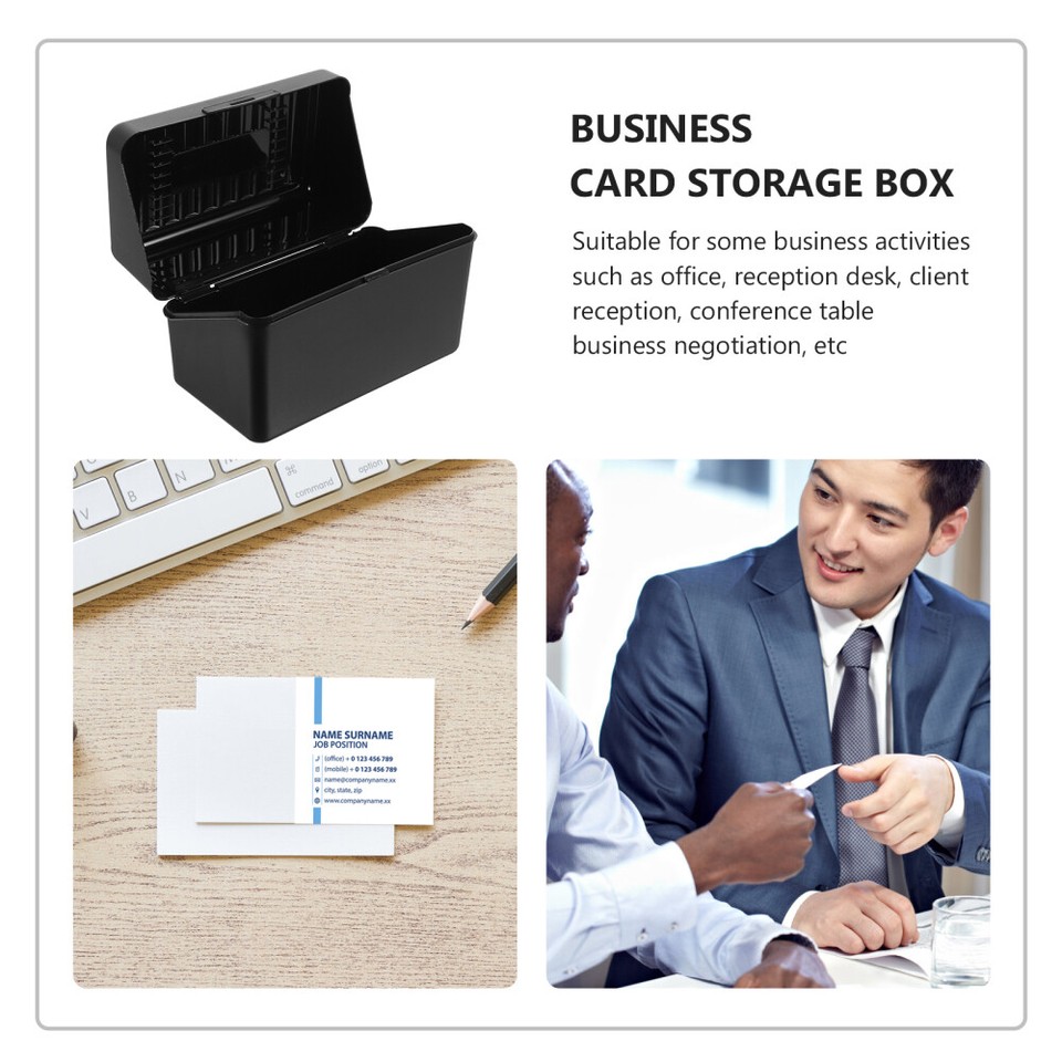 Business Cards Container Box Office Holder Desktop Organizer eBay