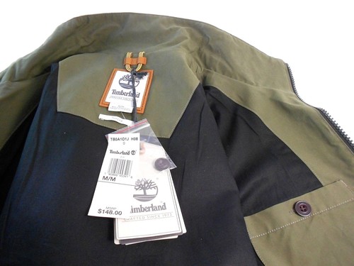 TIMBERLAND MT. DAVIS TIMELESS MEN'S MILITARY OLIVE WAXED JACKET SZ.M #A1O1J-H08 - Picture 8 of 9