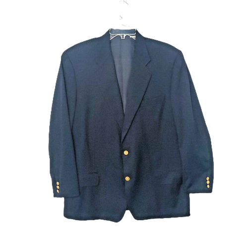 HICKEY FREEMAN Loro Piana Blazer Men 40L 110s Navy Wool & Cashmere Gold Buttons - 第 1/11 張圖片