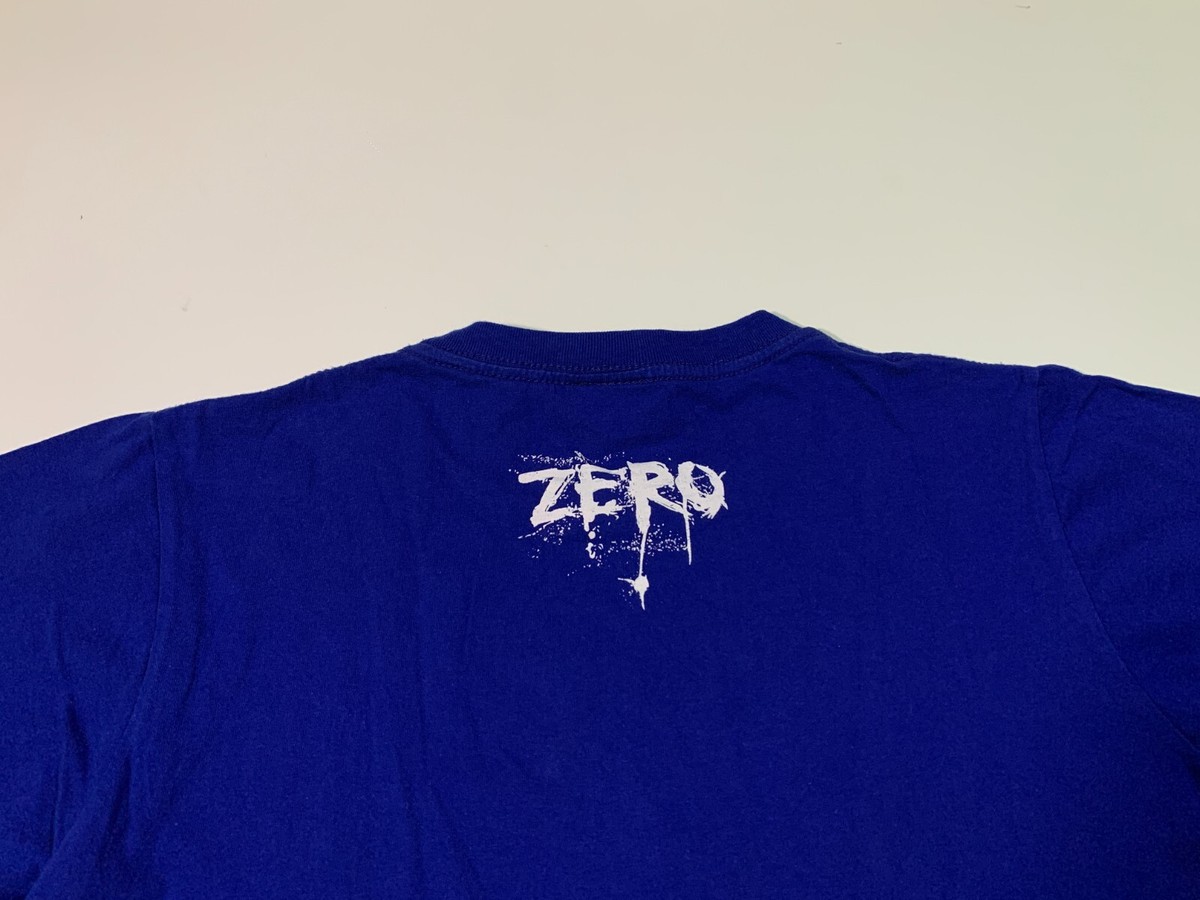 Vintage Zero Skateboards Skull T-shirt Skateboarding Blue Tee S 