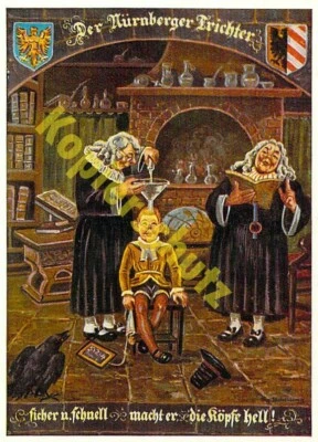 Nürnberg AK Der Nürnberger Trichter Werbung Wappen Künstler Ansichtskarte - Bild 1 von 2