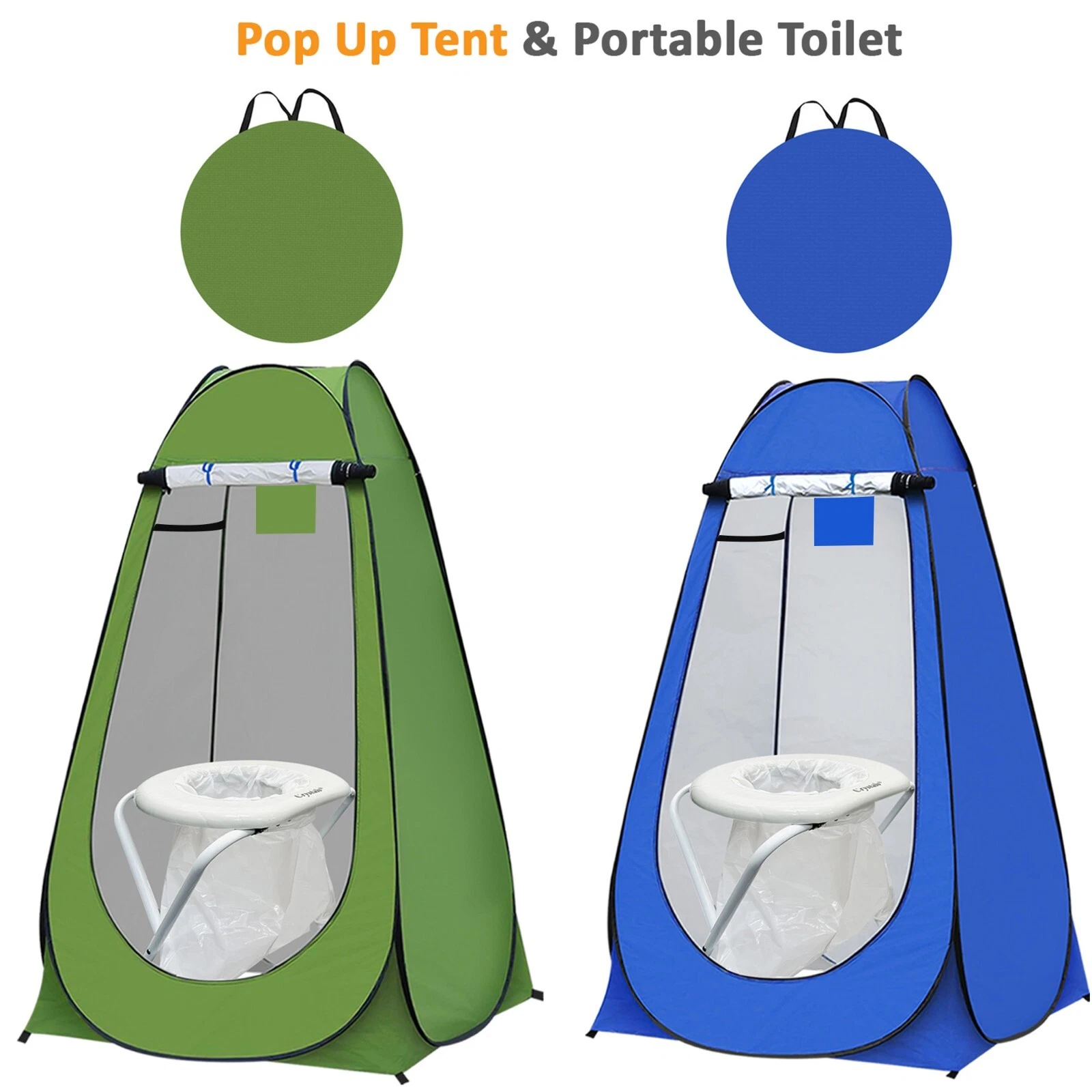Portable Instant Pop Up Tent Camping Shower With Folding Toilet Portable Chair