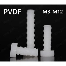 PVDF Plastic Hexagon Head Screws Cap Head Bolts M3/M4/M5/M6/M8/M10/M12