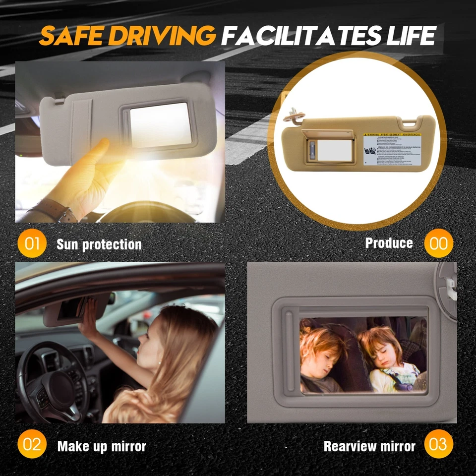 Driver Left Side Sun Visor Compatible with Toyota Highlander 2014-2019 Foto 4 de 4