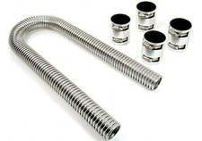 48 Chrome Stainless Steel Radiator Hose Kit With Polished End Caps Street Rod