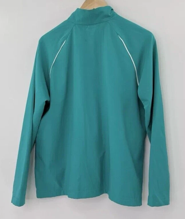 Chaqueta para correr yoga con cremallera completa verde azulado Reebok para mujer talla XL Athleisure Foto 2 de 4
