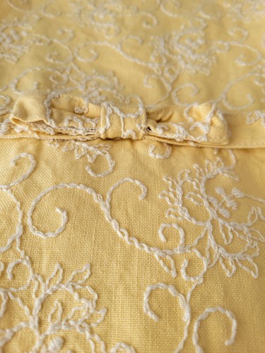 Helena Girls Vintage Coat and Dress Set Size 5 Butter Yellow Embroidered Linen - Picture 10 of 12