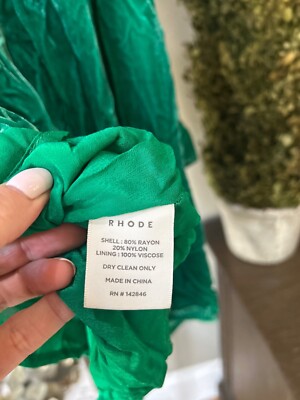 Rhode Women's Pia Velvet Minidress - Emerald - Size 2 - Fall Sale