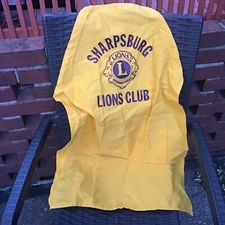 Lions Club International Sharpsburg Yellow Worker Apron 1980s 33” Woolenwear USA