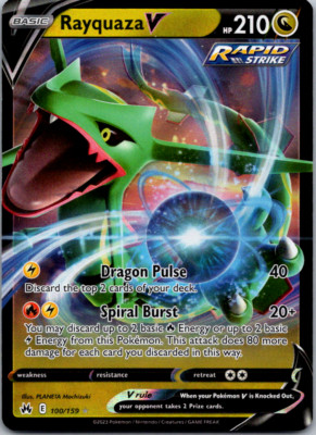 Rayquaza V 100/159 Crown Zenith Ultra Rare Holo Pokemon TCG Card NM Foil