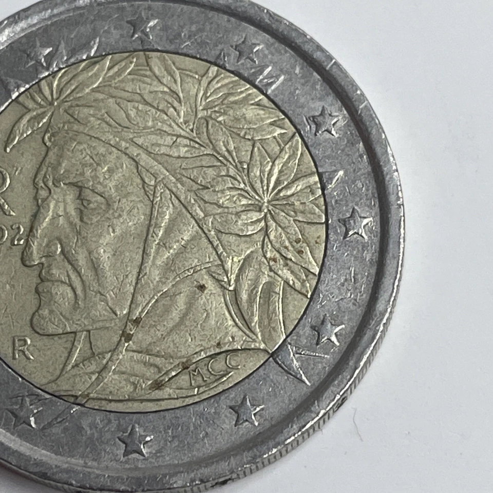 Euro coin - 2 Euro coin Italy 2002 - Dante Alighieri - Rare - Mint Mark R - Image 3 of 4