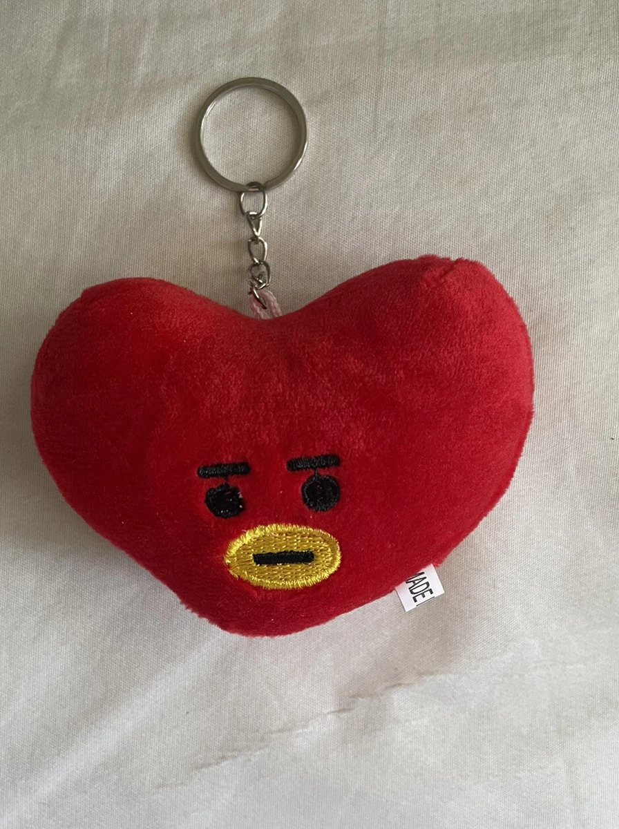BTS BT21 TATA V KIM TAEHYUNG KEYCHAIN BANGTAN HEART RED CUTE SOFT CHAIN FOR KEY