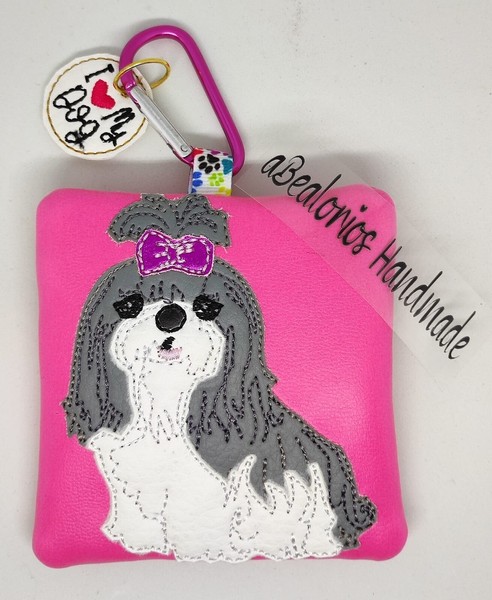 Porta Bolsas Caca Perro Dog Shih Tzu, Dispensador, Soporte